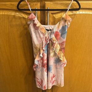 White Fox Never Worn Floral Ruffle Women’s sundress!!